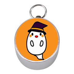 Halloween Ghost Orange Mini Silver Compasses by Mariart