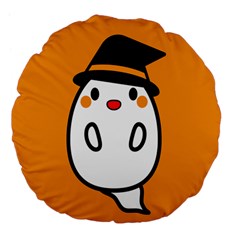 Halloween Ghost Orange Large 18  Premium Flano Round Cushions