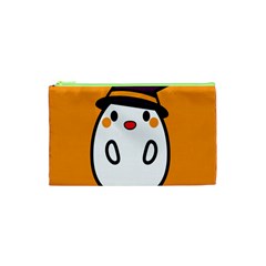 Halloween Ghost Orange Cosmetic Bag (xs) by Mariart