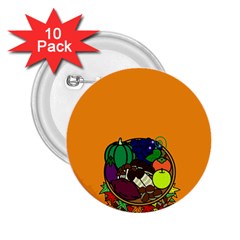 Healthy Vegetables Food 2 25  Buttons (10 Pack) 