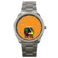 Healthy Vegetables Food Sport Metal Watch by Mariart