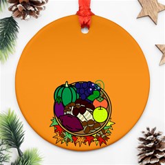 Healthy Vegetables Food Round Ornament (two Sides)