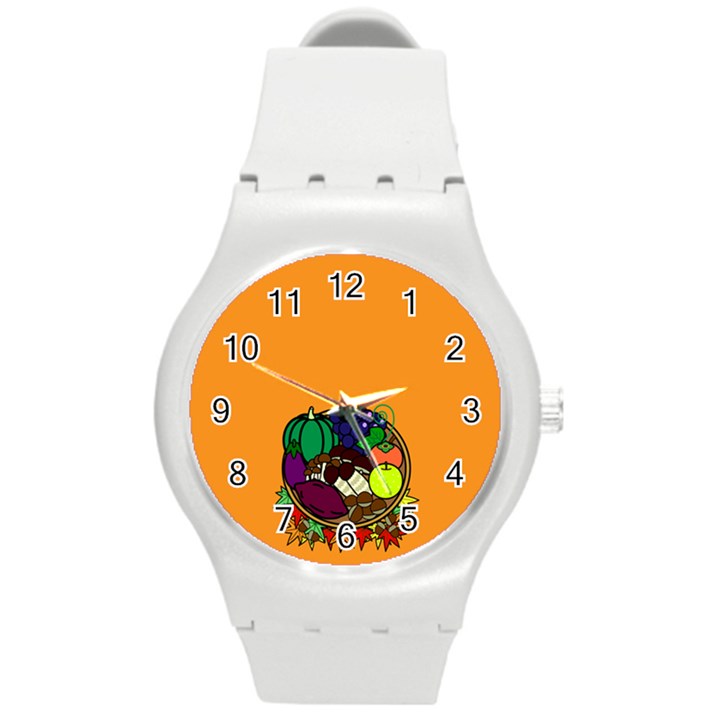 Healthy Vegetables Food Round Plastic Sport Watch (M)