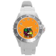 Healthy Vegetables Food Round Plastic Sport Watch (l)