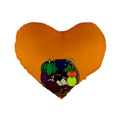 Healthy Vegetables Food Standard 16  Premium Heart Shape Cushions by Mariart