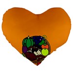 Healthy Vegetables Food Large 19  Premium Flano Heart Shape Cushions Front