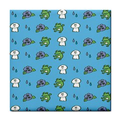 Frog Ghost Rain Flower Green Animals Tile Coasters by Mariart