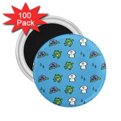 Frog Ghost Rain Flower Green Animals 2 25  Magnets (100 Pack)  by Mariart