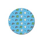 Frog Ghost Rain Flower Green Animals Magnet 3  (Round) Front