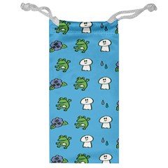 Frog Ghost Rain Flower Green Animals Jewelry Bag by Mariart