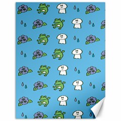 Frog Ghost Rain Flower Green Animals Canvas 12  X 16  