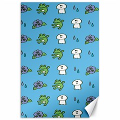 Frog Ghost Rain Flower Green Animals Canvas 20  X 30   by Mariart