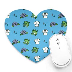 Frog Ghost Rain Flower Green Animals Heart Mousepads