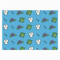 Frog Ghost Rain Flower Green Animals Large Glasses Cloth