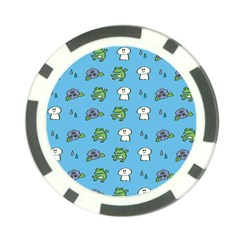 Frog Ghost Rain Flower Green Animals Poker Chip Card Guard