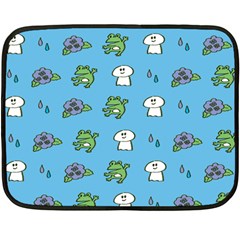 Frog Ghost Rain Flower Green Animals Double Sided Fleece Blanket (mini) 