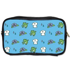 Frog Ghost Rain Flower Green Animals Toiletries Bags by Mariart