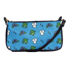 Frog Ghost Rain Flower Green Animals Shoulder Clutch Bags by Mariart