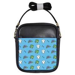 Frog Ghost Rain Flower Green Animals Girls Sling Bags