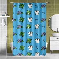 Frog Ghost Rain Flower Green Animals Shower Curtain 48  X 72  (small) 