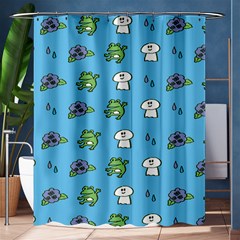 Frog Ghost Rain Flower Green Animals Shower Curtain 60  X 72  (medium) 