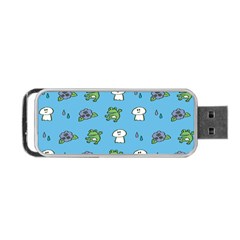 Frog Ghost Rain Flower Green Animals Portable Usb Flash (two Sides) by Mariart