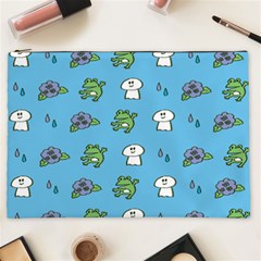 Frog Ghost Rain Flower Green Animals Cosmetic Bag (xxl) 