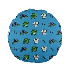 Frog Ghost Rain Flower Green Animals Standard 15  Premium Round Cushions by Mariart