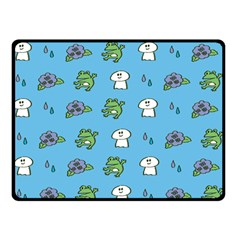 Frog Ghost Rain Flower Green Animals Double Sided Fleece Blanket (small) 