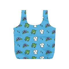 Frog Ghost Rain Flower Green Animals Full Print Recycle Bags (s)  by Mariart