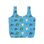 Frog Ghost Rain Flower Green Animals Full Print Recycle Bags (S)  Back