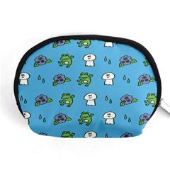 Frog Ghost Rain Flower Green Animals Accessory Pouches (medium)  by Mariart