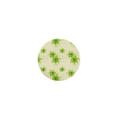 Leaf Green Star Beauty 1  Mini Buttons