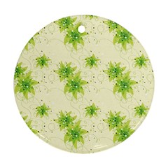 Leaf Green Star Beauty Ornament (round)