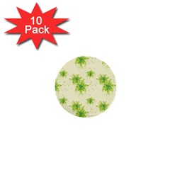 Leaf Green Star Beauty 1  Mini Buttons (10 pack) 