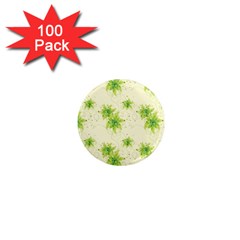 Leaf Green Star Beauty 1  Mini Magnets (100 Pack) 