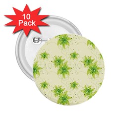 Leaf Green Star Beauty 2 25  Buttons (10 Pack) 