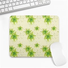 Leaf Green Star Beauty Large Mousepads