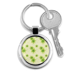 Leaf Green Star Beauty Key Chains (Round) 