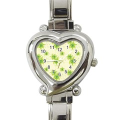 Leaf Green Star Beauty Heart Italian Charm Watch