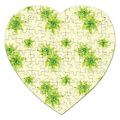 Leaf Green Star Beauty Jigsaw Puzzle (Heart)