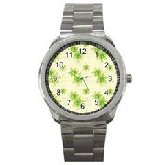 Leaf Green Star Beauty Sport Metal Watch