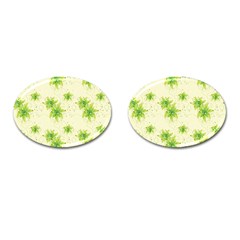 Leaf Green Star Beauty Cufflinks (Oval)