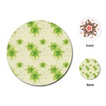 Leaf Green Star Beauty Playing Cards (Round)  Front