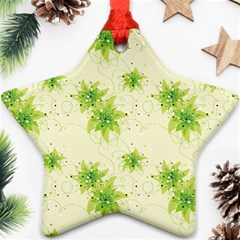 Leaf Green Star Beauty Star Ornament (Two Sides)