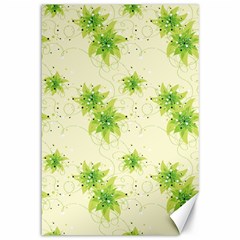 Leaf Green Star Beauty Canvas 12  x 18  