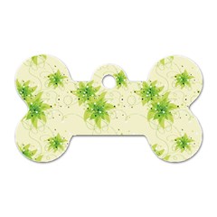 Leaf Green Star Beauty Dog Tag Bone (one Side) by Mariart