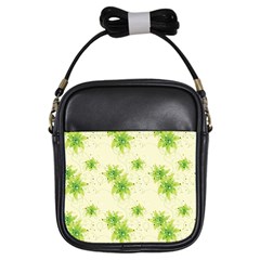 Leaf Green Star Beauty Girls Sling Bags