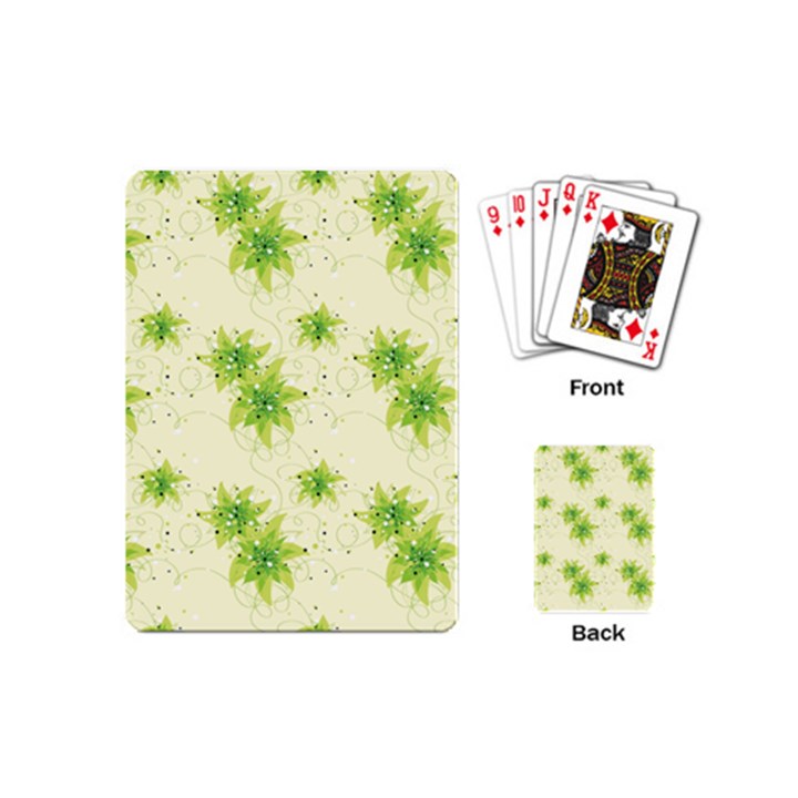 Leaf Green Star Beauty Playing Cards (Mini) 