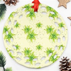 Leaf Green Star Beauty Ornament (round Filigree)